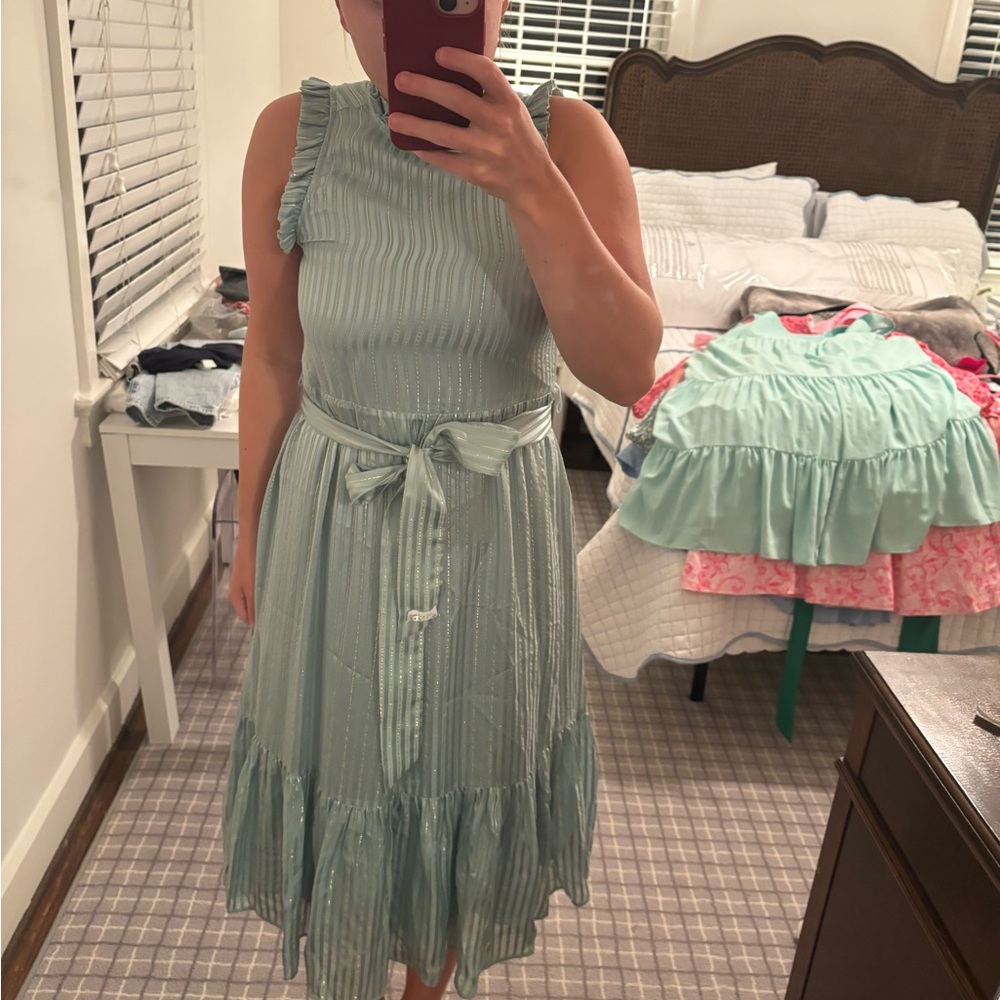 Marie Oliver One Shoulder Mint Dress